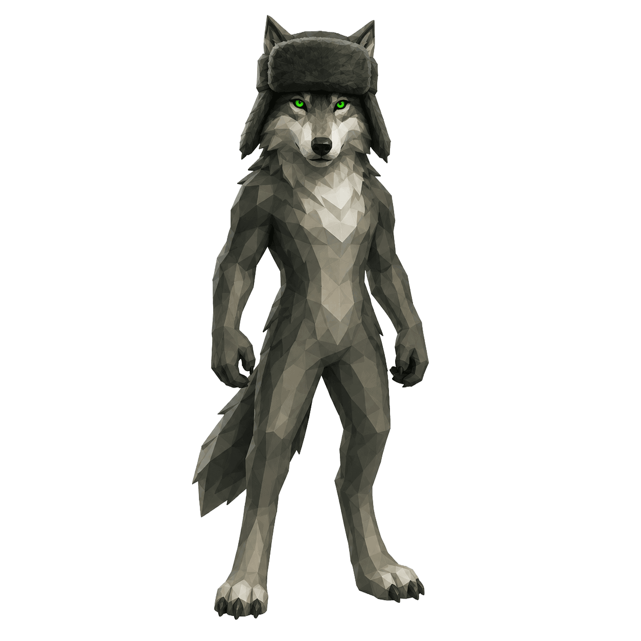 Figurine lowpoly de Le Loup de l'IA